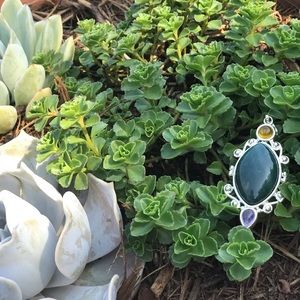 Amethyst & citrine stifling silver pendant